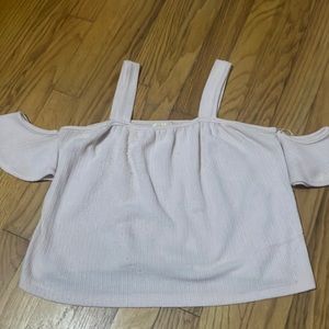 Forever 21 Kids Pink Crop Top with cut-out sleeves